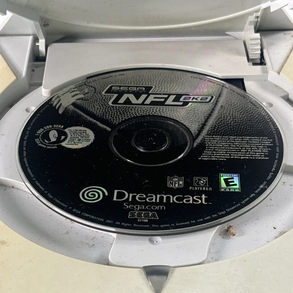 Sega Dreamcast Console HKT-3020 w/ NFL 2K2 Game Untested AS-IS